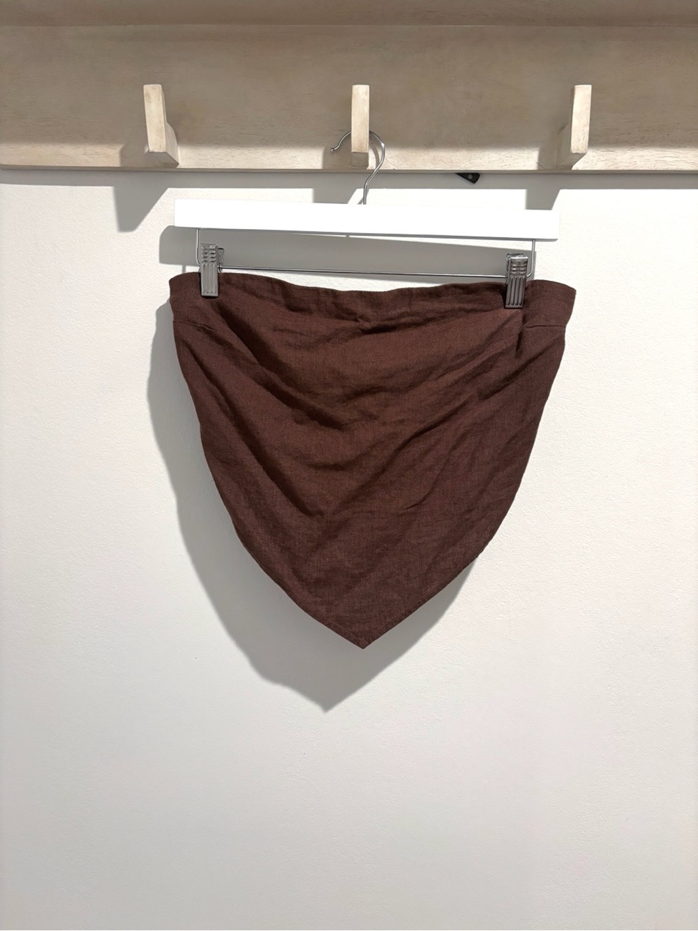 Abercrombie Linen-Blend Strapless Scarf Top - XS - Brown